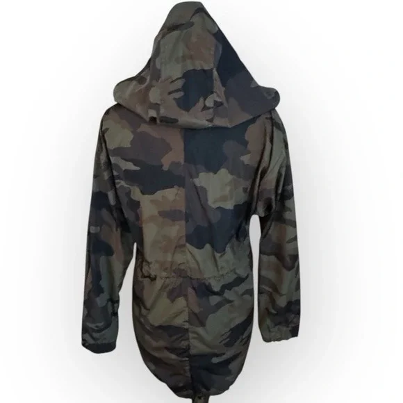 Zara Basic Camo Wind Breaker Rain Jacket Women's Size Small - Picture 4 of 5